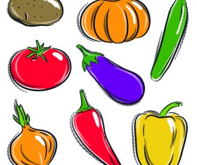 Sorts of hand drawing vegetables vector set 01