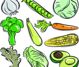 Sorts of hand drawing vegetables vector set 02