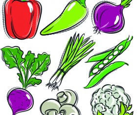 Sorts of hand drawing vegetables vector set 03