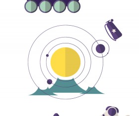 Space exploration cartoon vector graphics