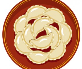 Tasty dumplings design elements vector 01