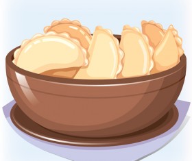 Tasty dumplings design elements vector 03