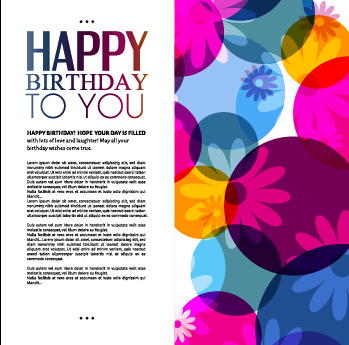 Template birthday greeting card vector material 06