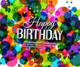 Template birthday greeting card vector material 10