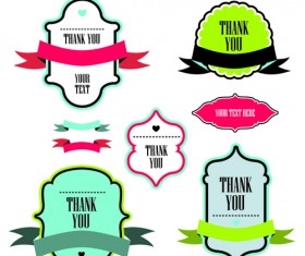 Text frame labels with ribbon vector 01