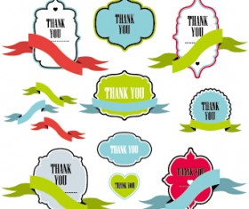 Text frame labels with ribbon vector 02