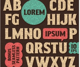 Texture pattern alphabet vector