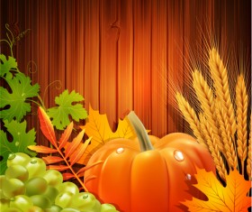 Thanksgiving day harvest background vector 01