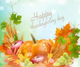 Thanksgiving day harvest background vector 02