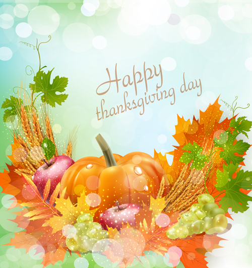 Thanksgiving day harvest background vector 02