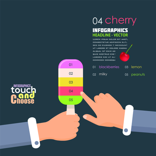 Touch with choose business template vector 01