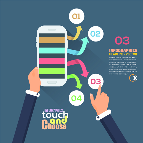 Touch with choose business template vector 02