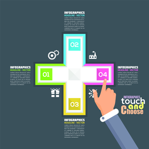 Touch with choose business template vector 03