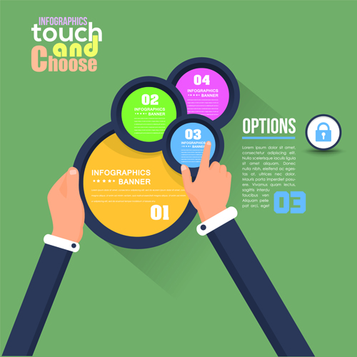Touch with choose business template vector 04
