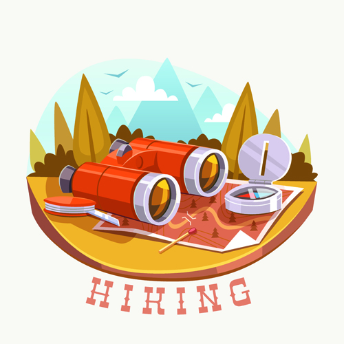 Traveling with adventures vintage vector background 01