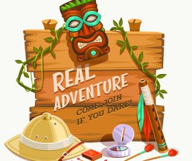 Traveling with adventures vintage vector background 02