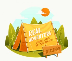 Traveling with adventures vintage vector background 04