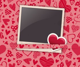 Valentine heart photo frame background vector