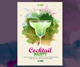 Vector cocktail party poster design graphics set 01