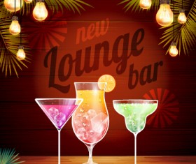 Vector cocktail party poster design graphics set 05