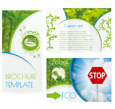 Vector ecology brochure cover template 05