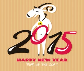 Vector set of 2015 sheep year background material 01