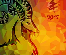 Vector set of 2015 sheep year background material 02