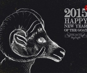 Vector set of 2015 sheep year background material 04