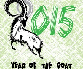 Vector set of 2015 sheep year background material 10