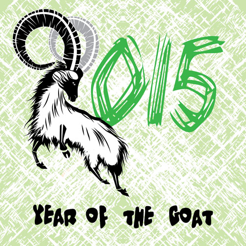 Vector set of 2015 sheep year background material 10
