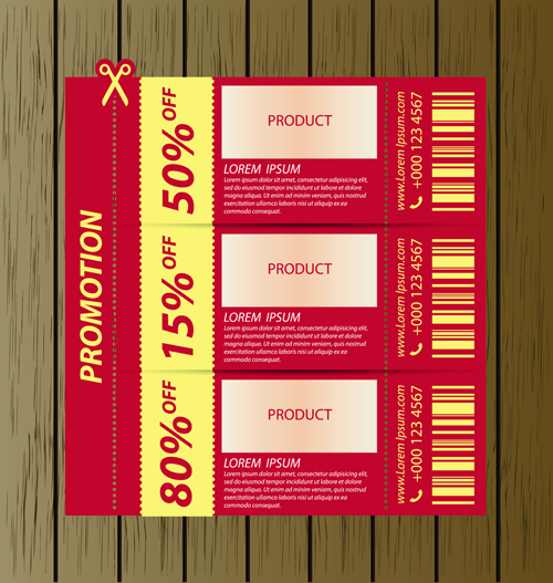 Vector set of coupon offer template 01