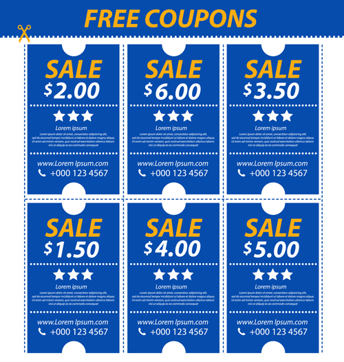Vector set of coupon offer template 02