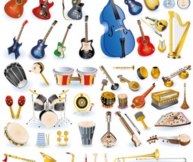 Vector set of musical Instruments graphics 02