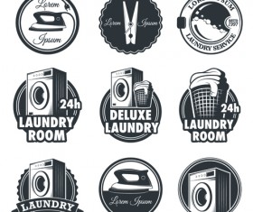 Vintage cleaning service labels vector 01