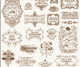 Vintage deco labels and banners vector
