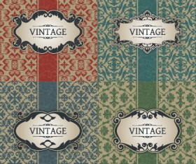 Vintage frame with pattern vector background 01