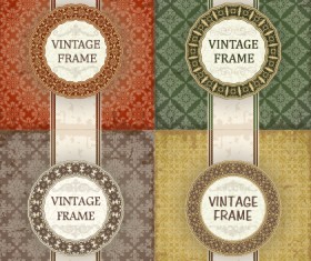 Vintage frame with pattern vector background 02