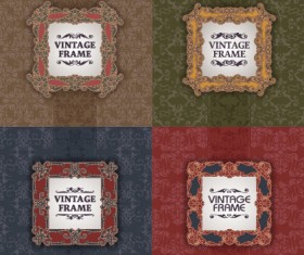 Vintage frame with pattern vector background 03