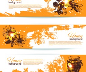 Vintage honey banner design vector 02