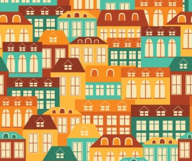 Vintage house seamless pattern vector 01