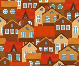 Vintage house seamless pattern vector 03