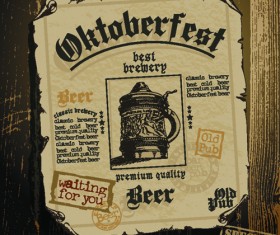 Vintage oktoberfest beer poster vector