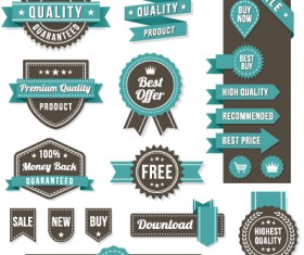 Vintage ribbon and labels sale elements vector