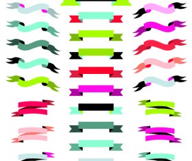 Vintage ribbon set vector material 01