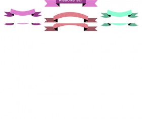 Vintage ribbon set vector material 03