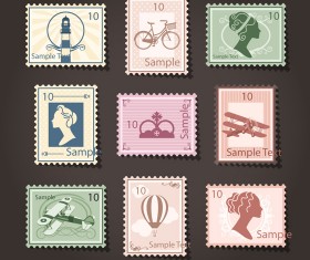 Vintage stamps sample vector graphics