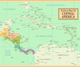 Vintage style political maps set vector 02