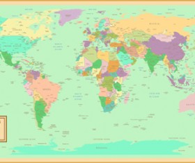 Vintage style political maps set vector 06