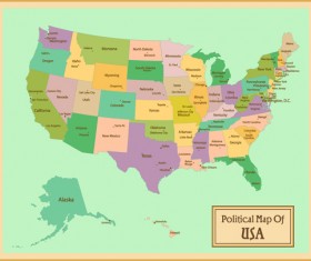 Vintage style political maps set vector 07