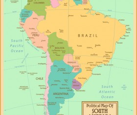 Vintage style political maps set vector 08